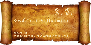 Kovácsi Vilhelmina névjegykártya